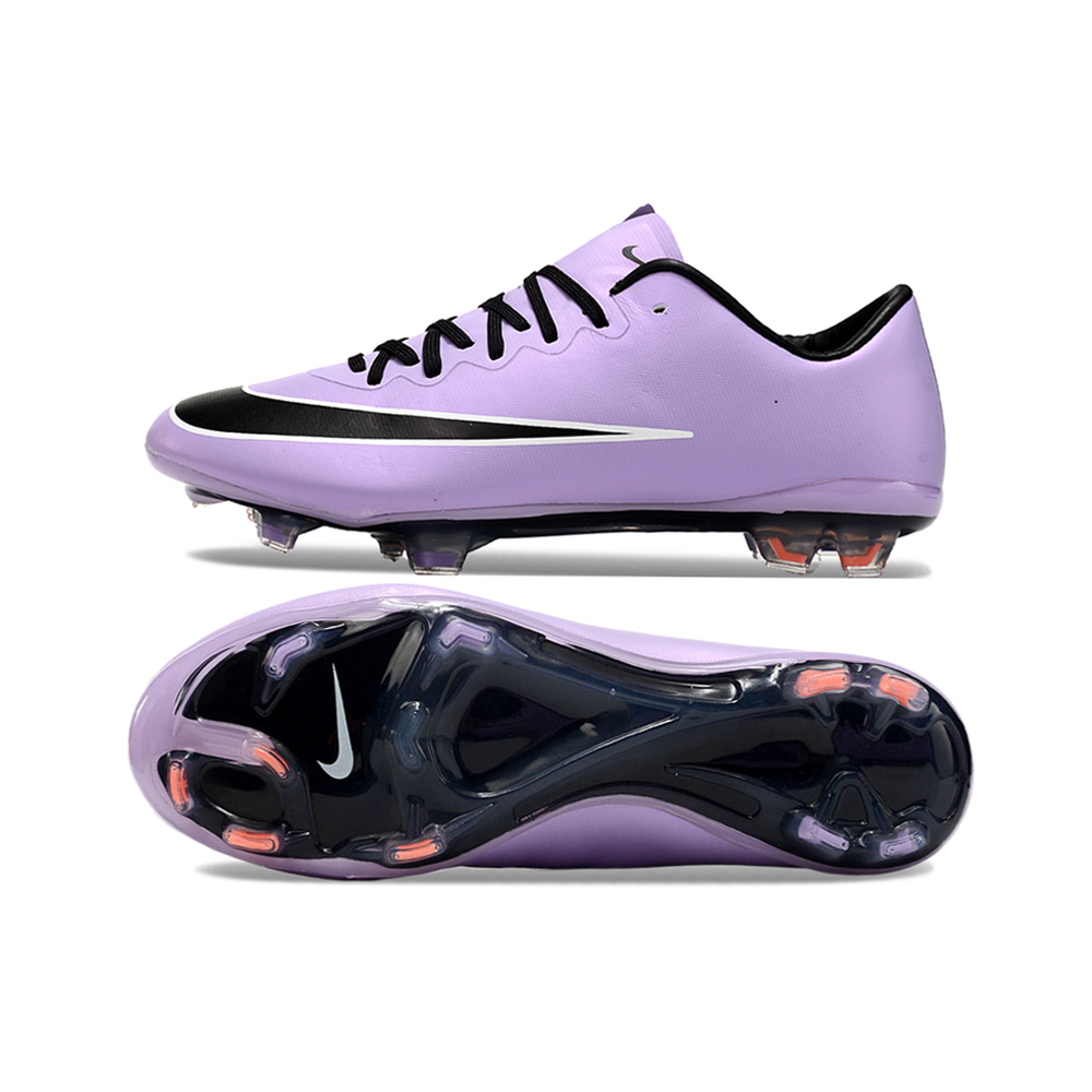 Chuteira Campo Nike Retrô Mercurial Vapor 10 FG Roxa e Preta