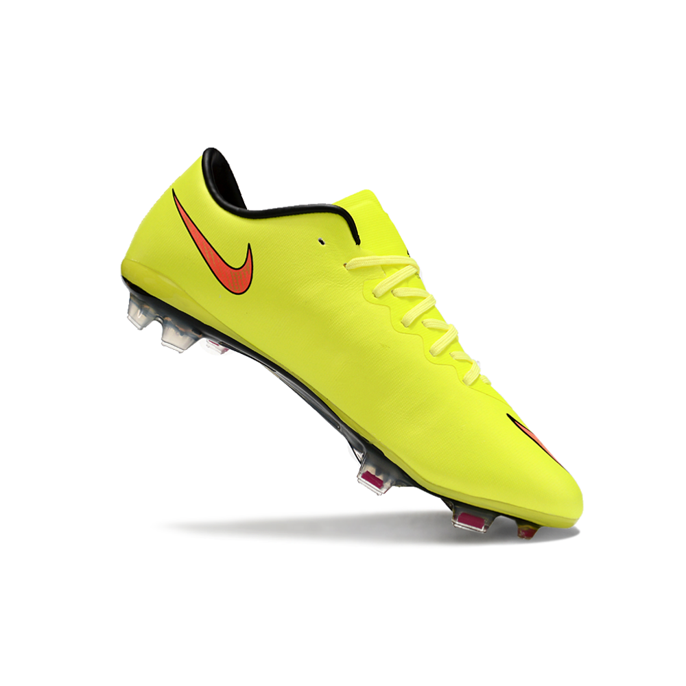 Chuteira Campo Nike Retrô Mercurial Vapor 10 FG Verde Neon e Laranja