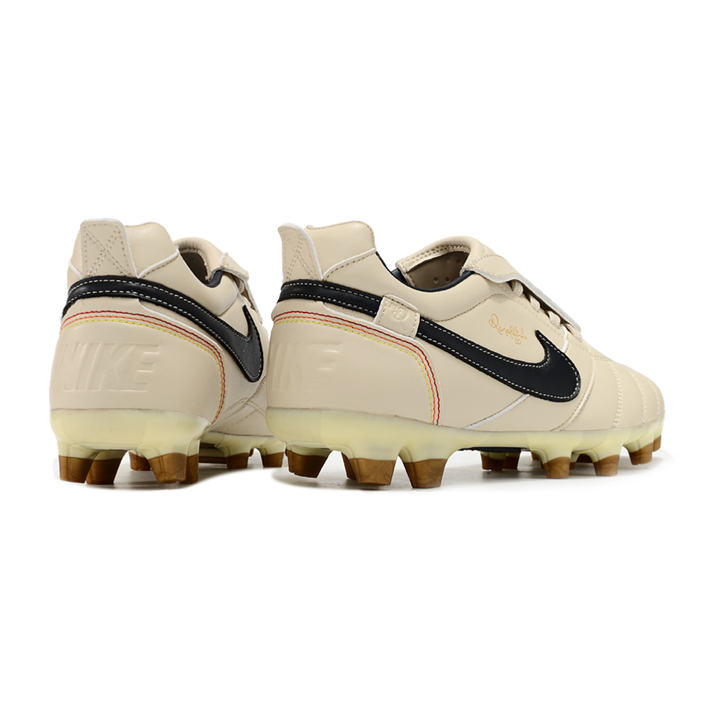 Chuteira Campo Nike Retrô Tiempo Legend R10 Elite Bege e Preta