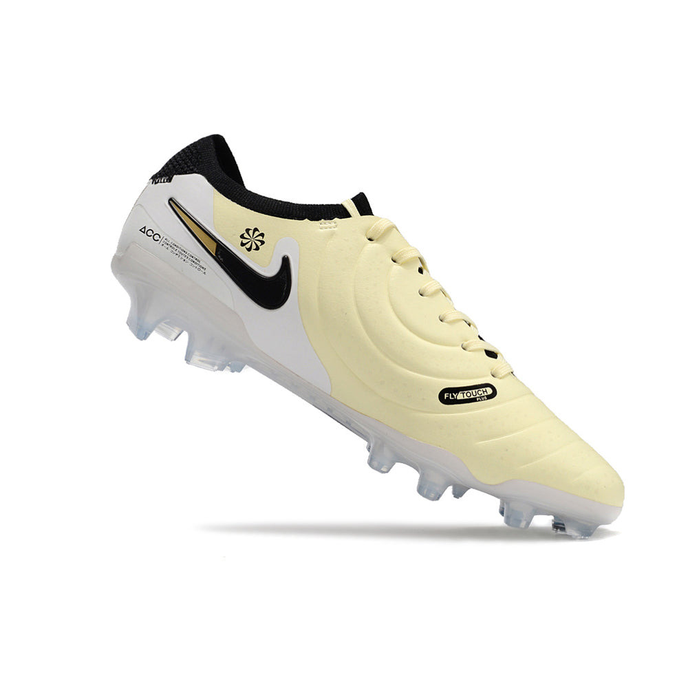 Chuteira Campo Nike Tiempo Legend 10 Elite FG Bege e Branca 