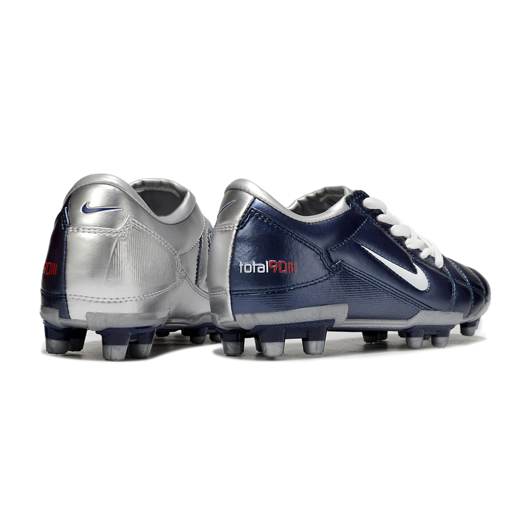 Chuteira Campo Nike Total 90 FG Azul e Prata