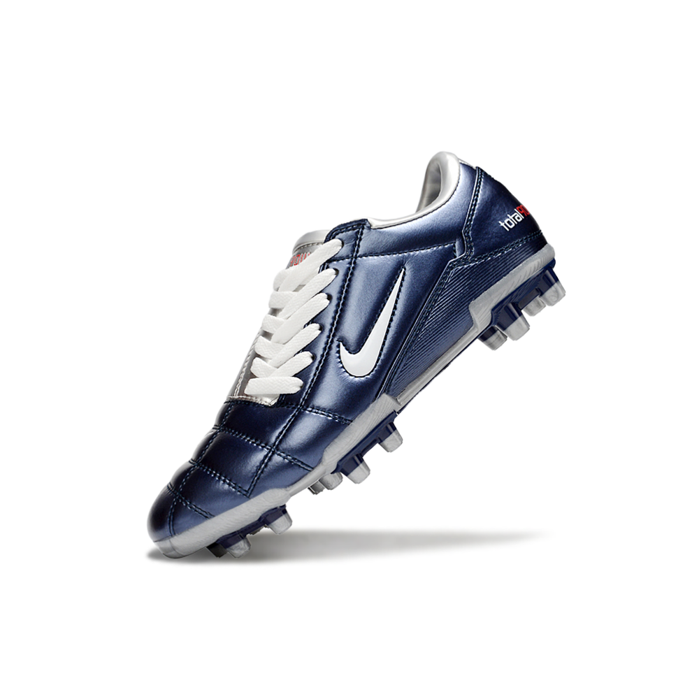 Chuteira Campo Nike Total 90 FG Azul e Prata