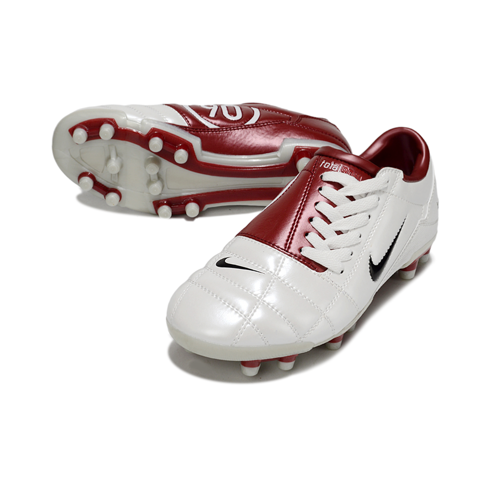 Chuteira Campo Nike Total 90 FG Branco e Vermelho