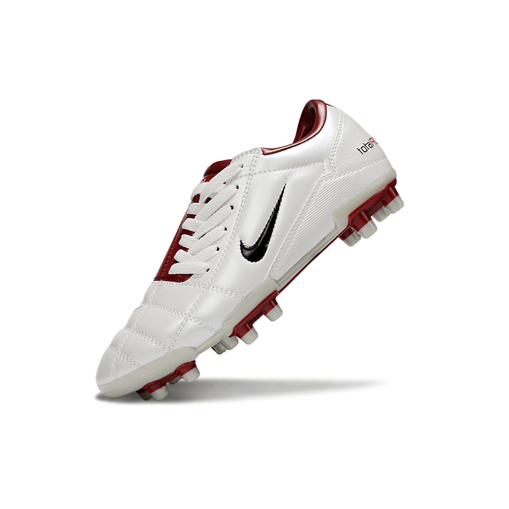 Chuteira Campo Nike Total 90 FG Branco e Vermelho