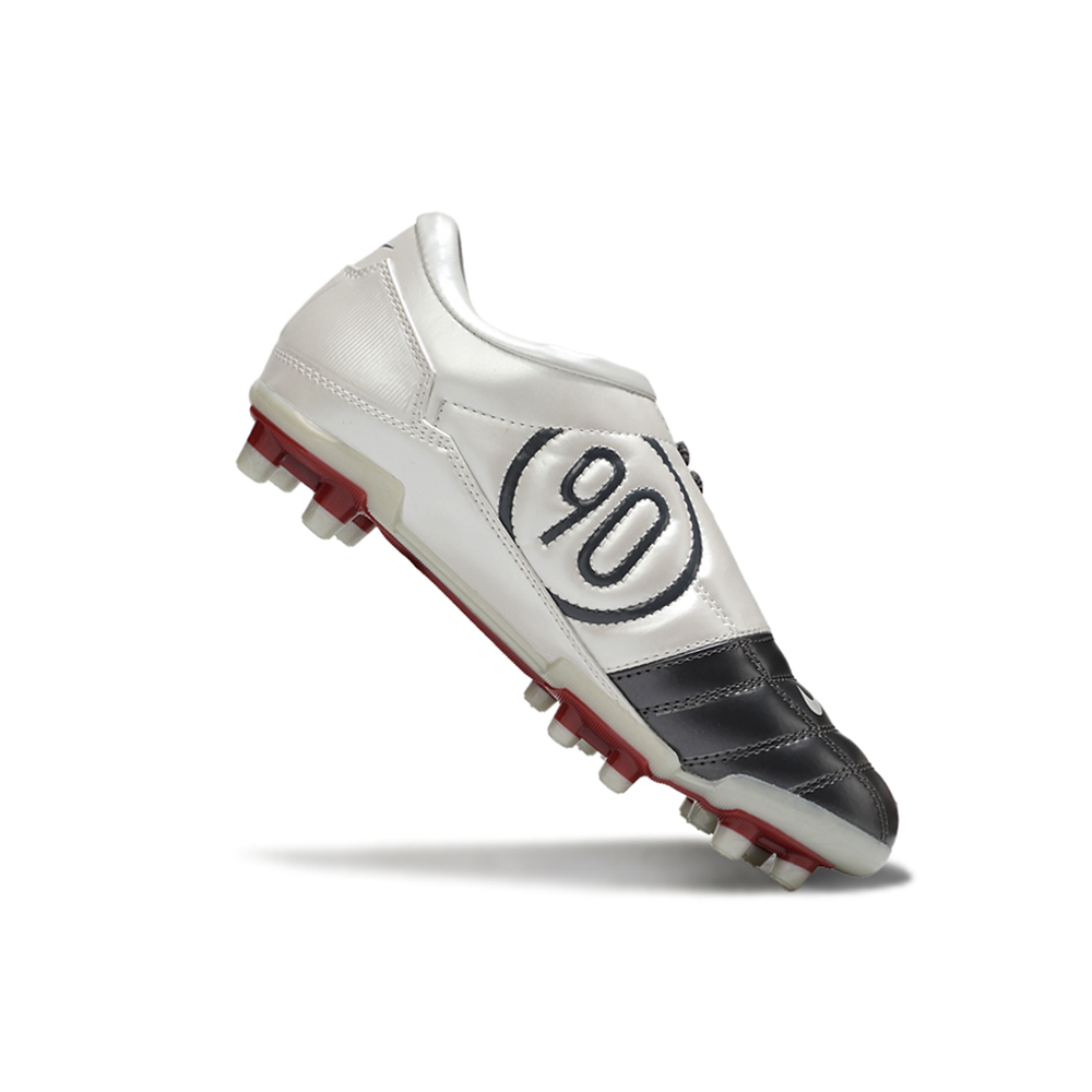Chuteira Campo Nike Total 90 FG Cinza, Branco e Vermelho