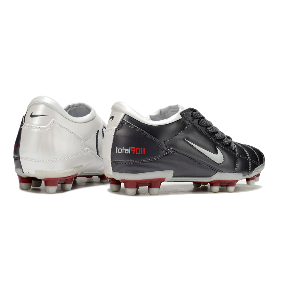 Chuteira Campo Nike Total 90 FG Cinza, Branco e Vermelho