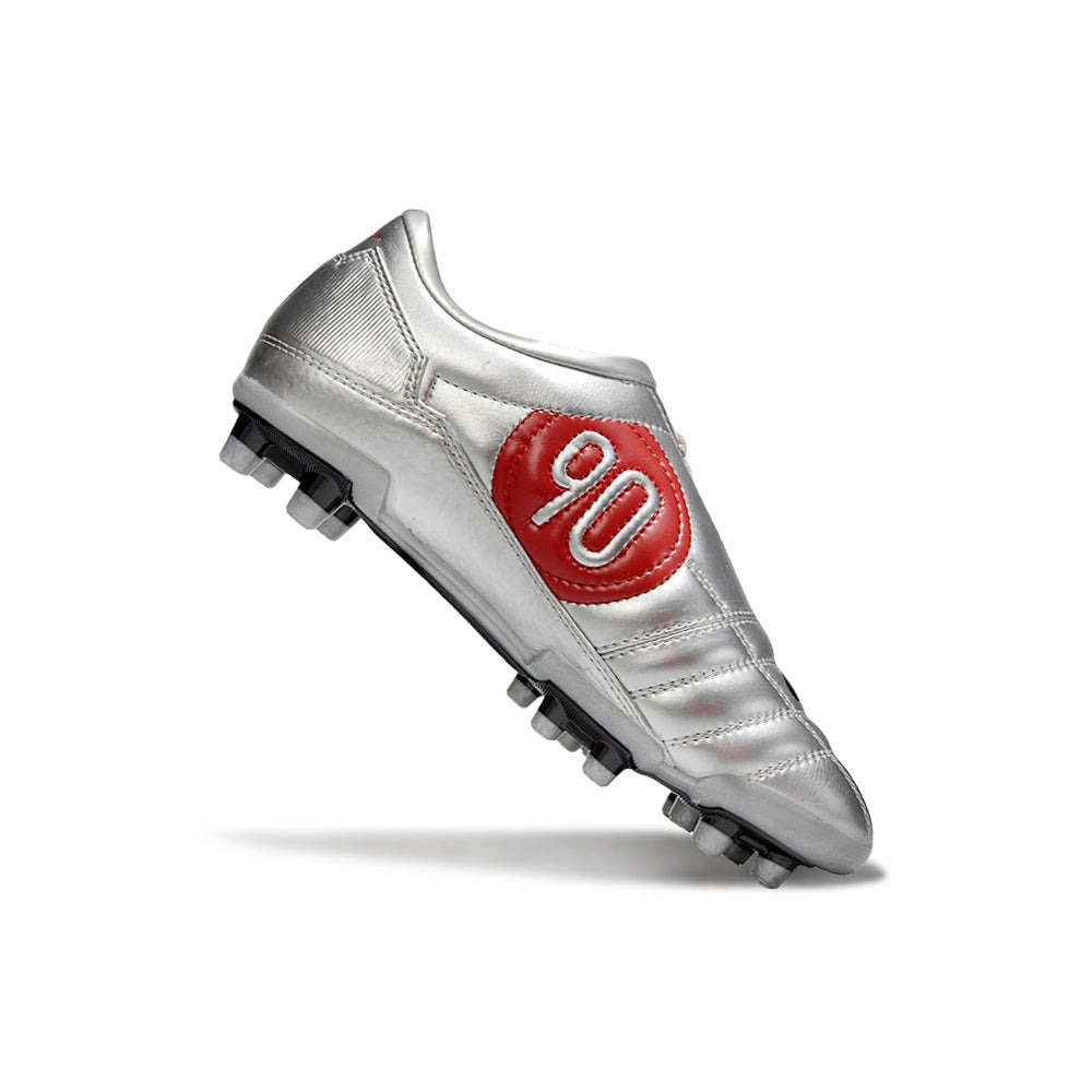 Chuteira Campo Nike Total 90 FG Prata e Vermelha