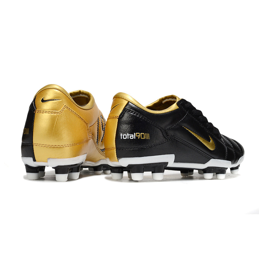 Chuteira Campo Nike Total 90 FG Preto e Dourado