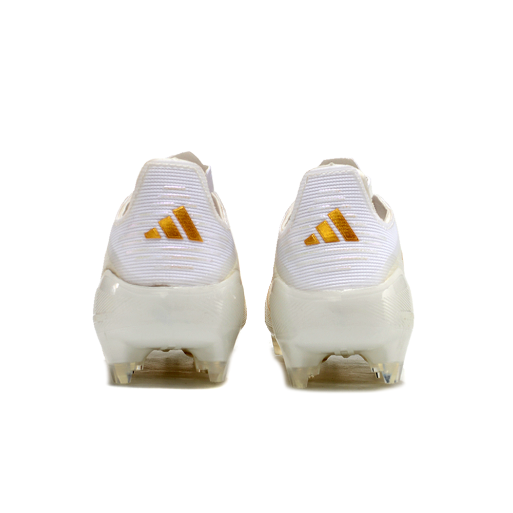 Chuteira Campo Adidas F50 FG Branca e Dourada 