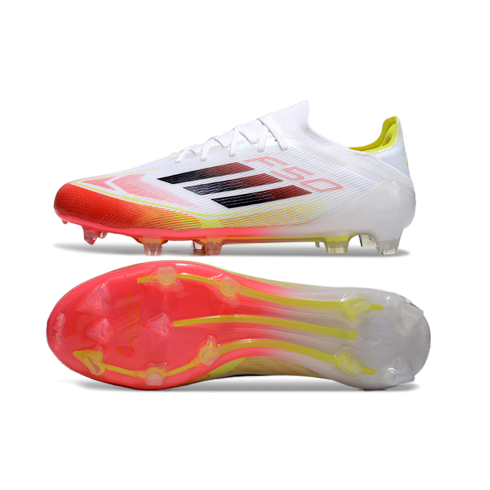 Chuteira Campo Adidas F50 FG Branca e Laranja