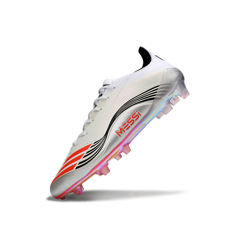 Chuteira Campo Adidas F50 FG Branco, Vermelho e Preto 