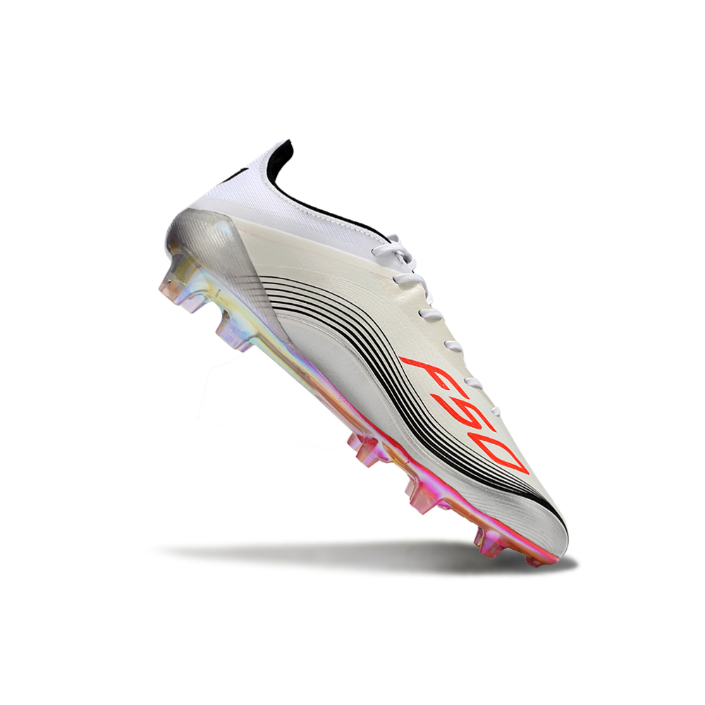 Chuteira Campo Adidas F50 FG Branco, Vermelho e Preto 