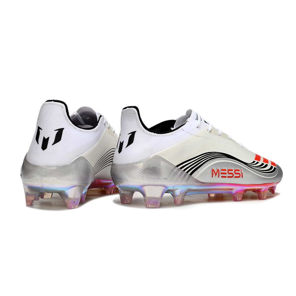 Chuteira Campo Adidas F50 FG Branco, Vermelho e Preto 