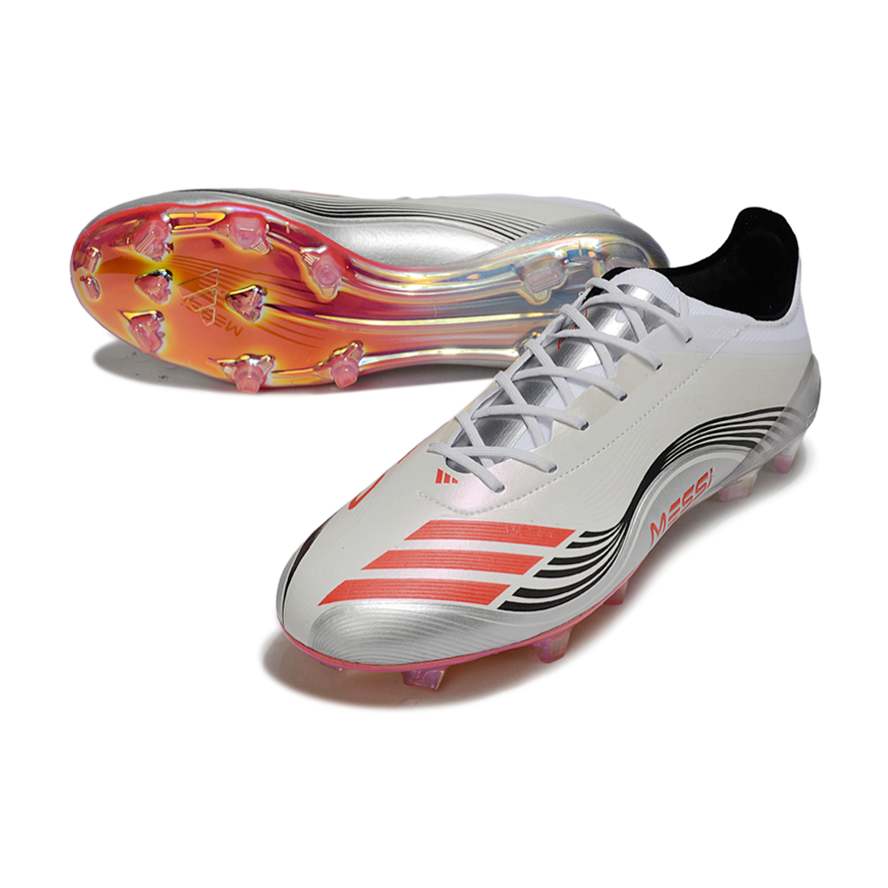 Chuteira Campo Adidas F50 FG Branco, Vermelho e Preto 