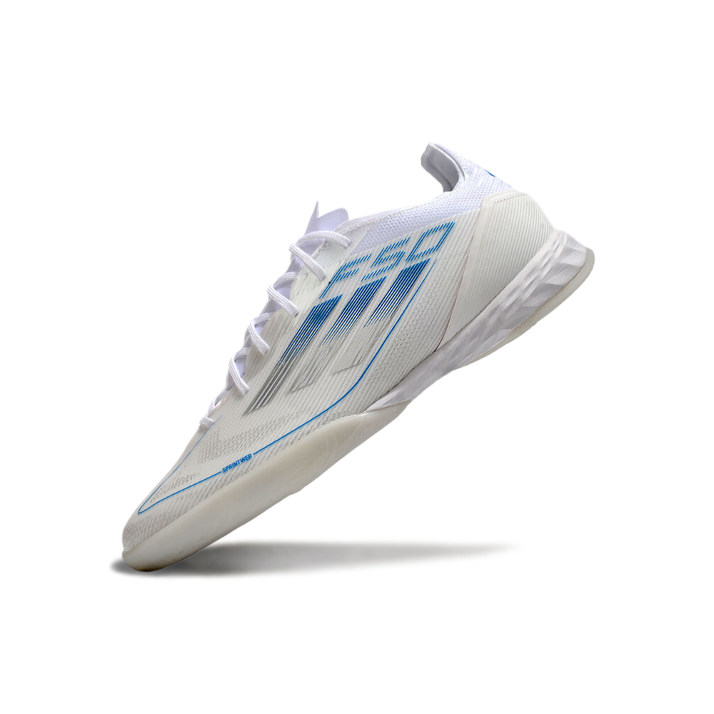 Chuteira Futsal Adidas F50 IC Branca e Azul 