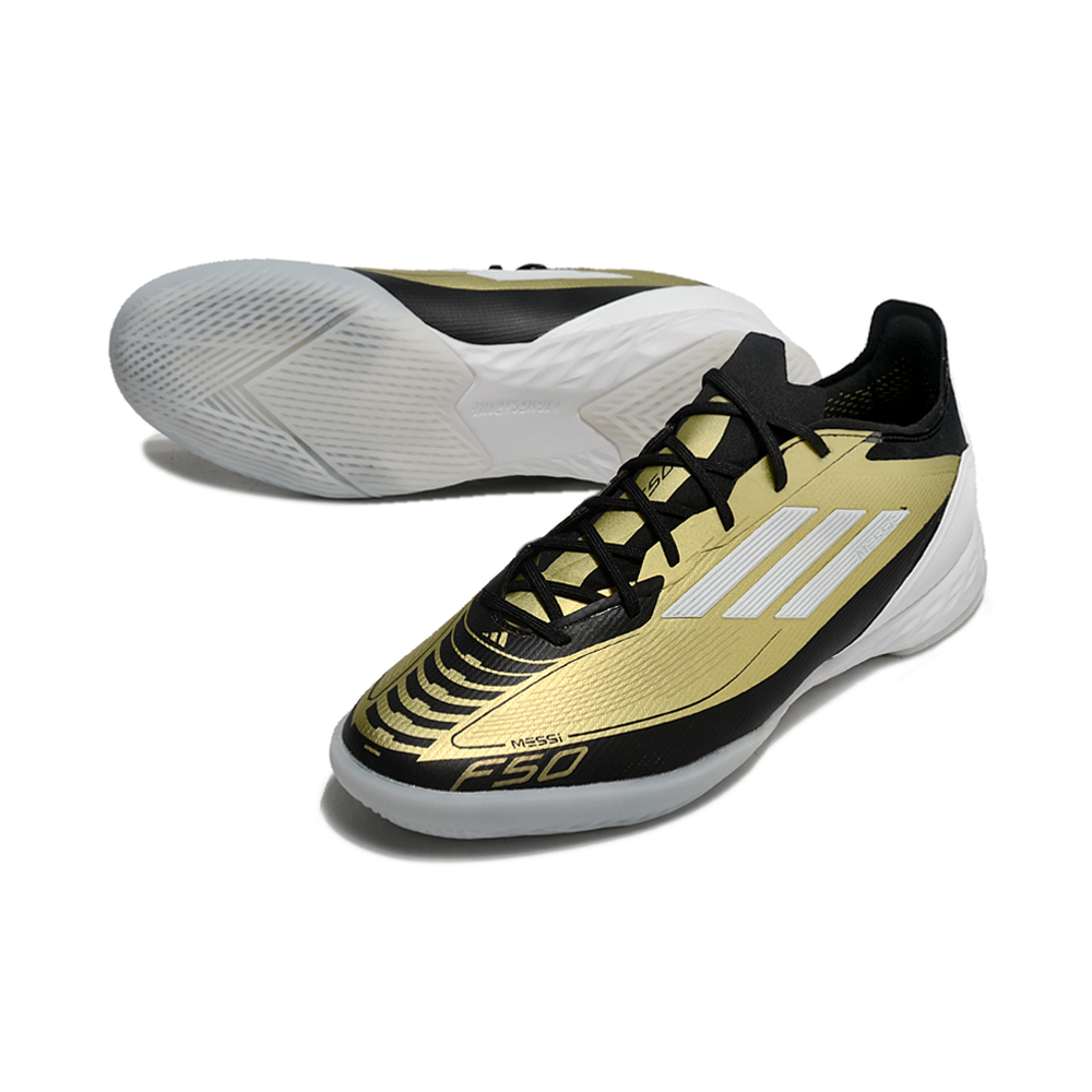 Chuteira Futsal Adidas F50 IC Dourada e Preta 
