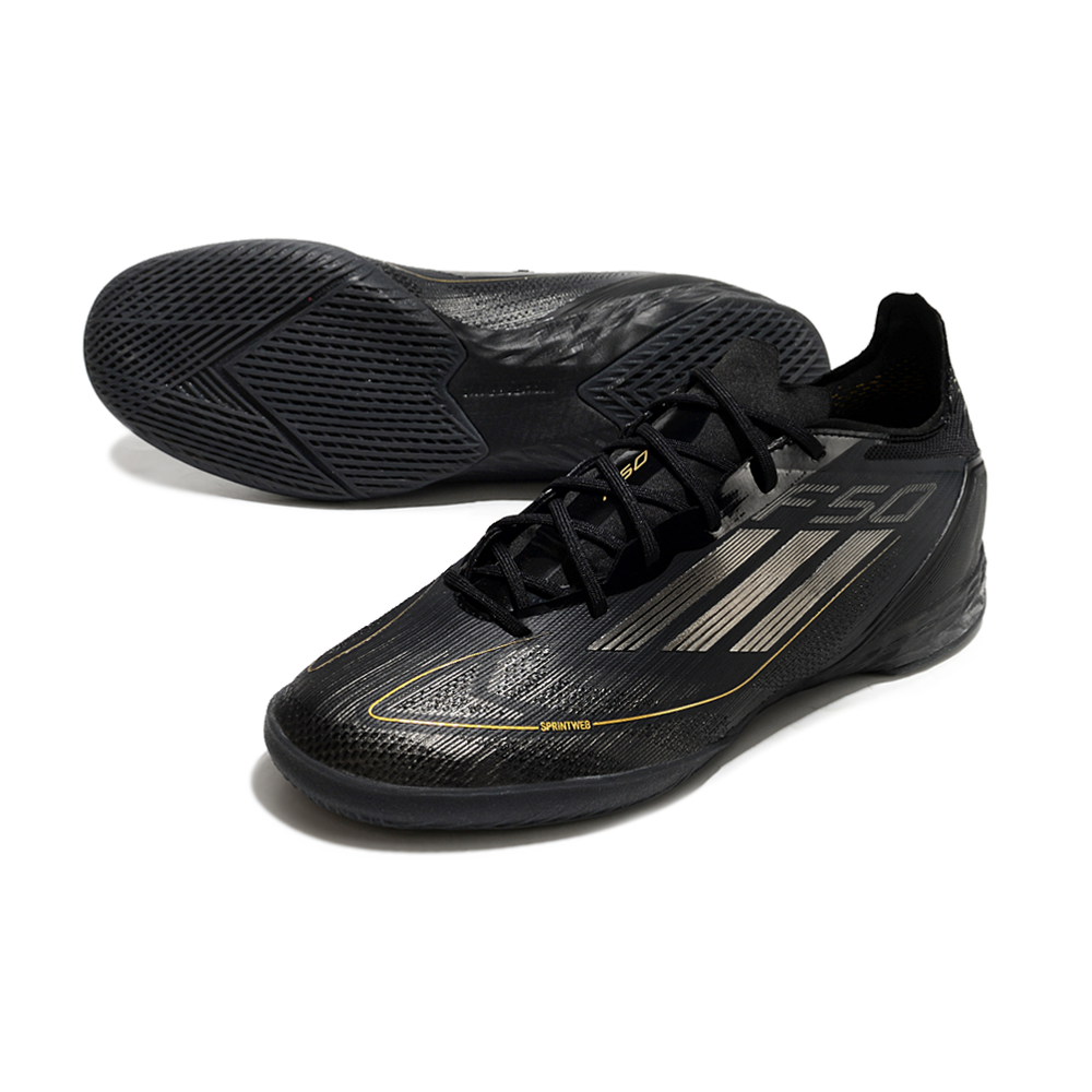 Chuteira Futsal Adidas F50 IC Preto e Dourado 