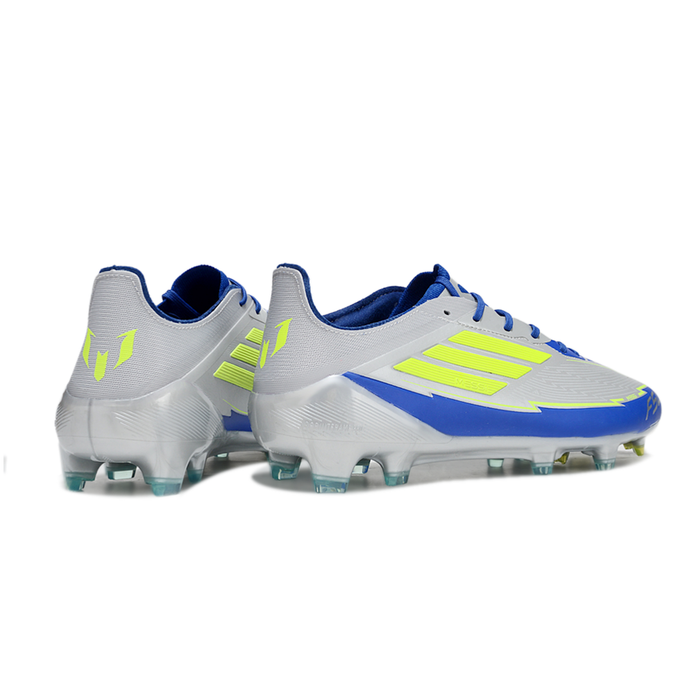 Chuteira Campo Adidas F50 FG Prata, Azul e Verde