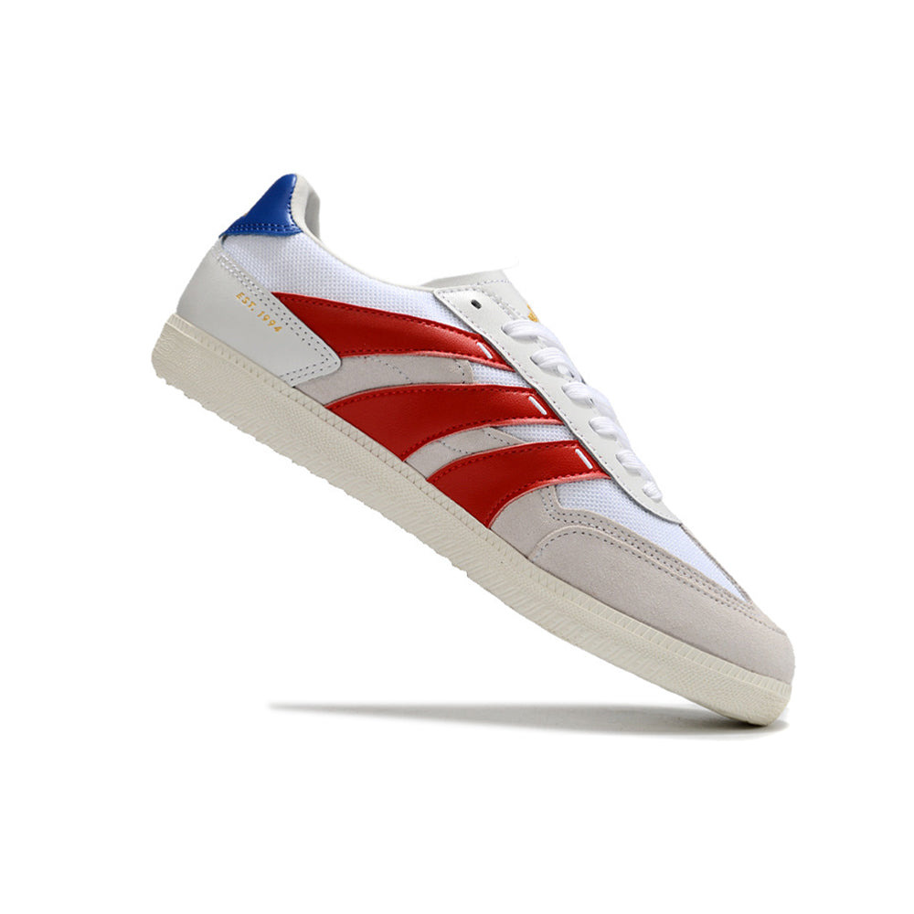 Chuteira Futsal Adidas Predator 24 Elite IC Branca, Bege, Vermelho e Azul