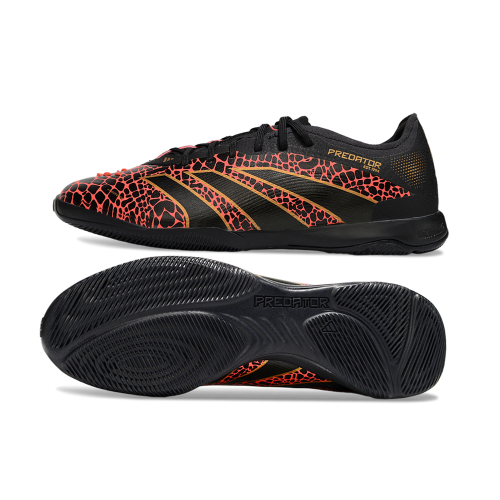 Chuteira Futsal Adidas Predator 24 Elite IC Preto, Vermelho e Dourado