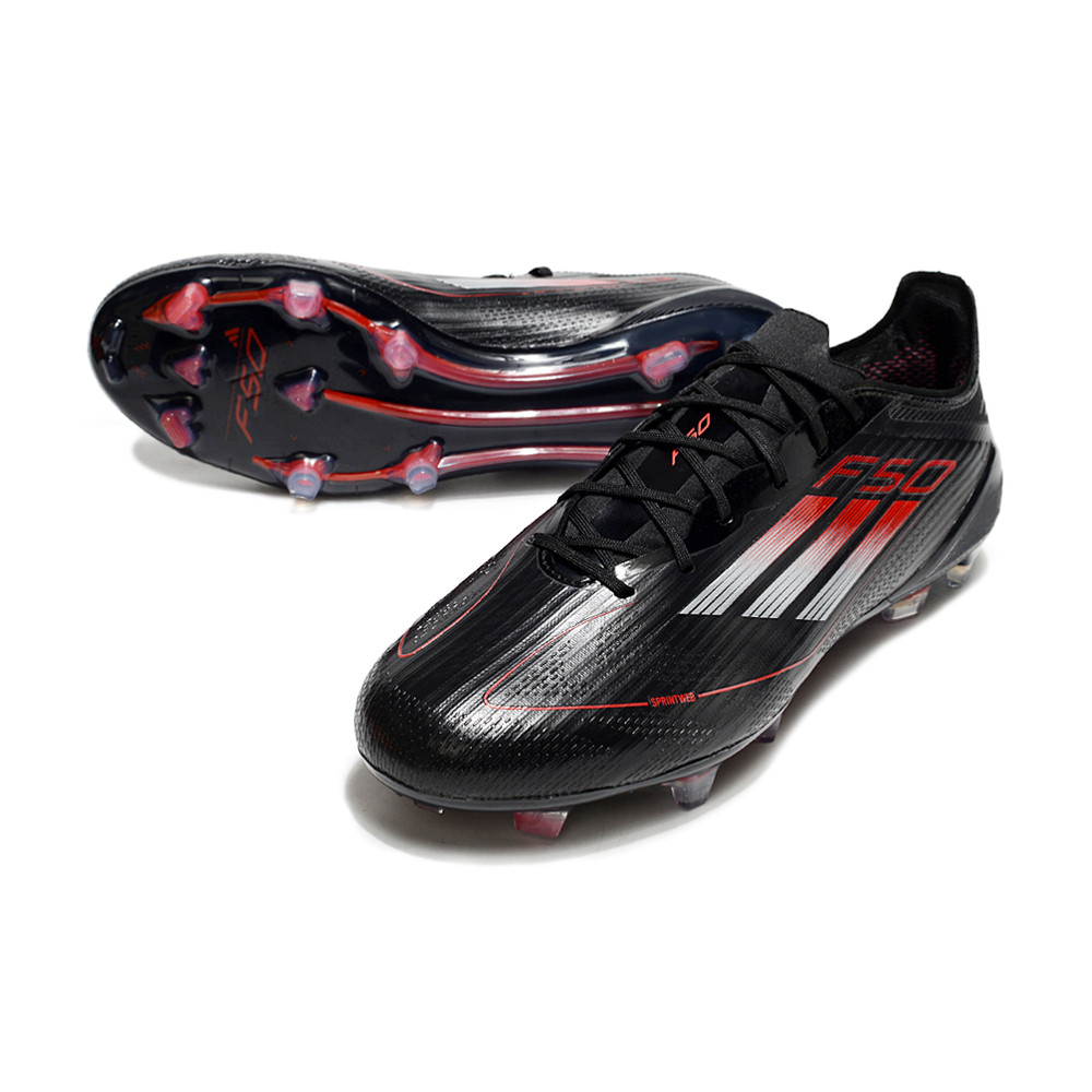 Chuteira Campo Adidas F50 FG Preta e Vermelha