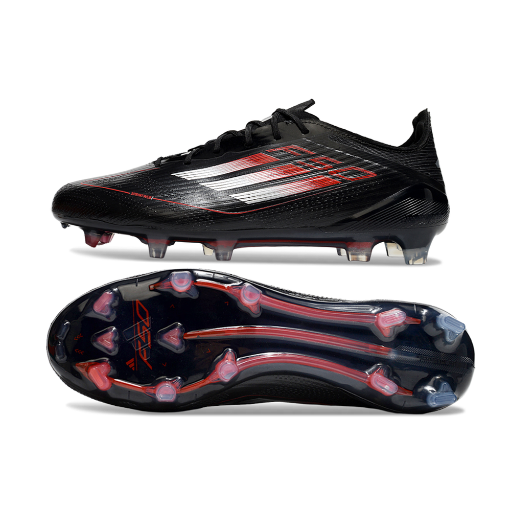 Chuteira Campo Adidas F50 FG Preta e Vermelha