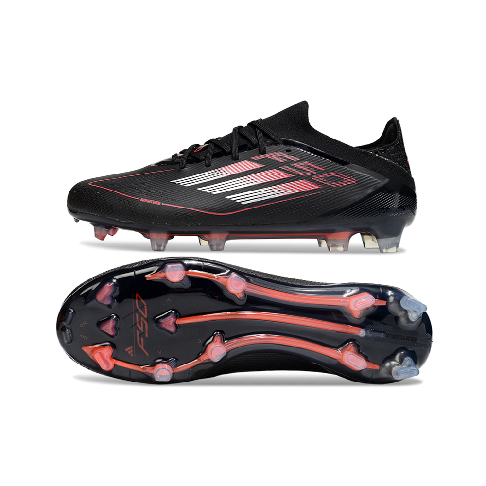 Chuteira Campo Adidas F50 FG Preto e Vermelho 