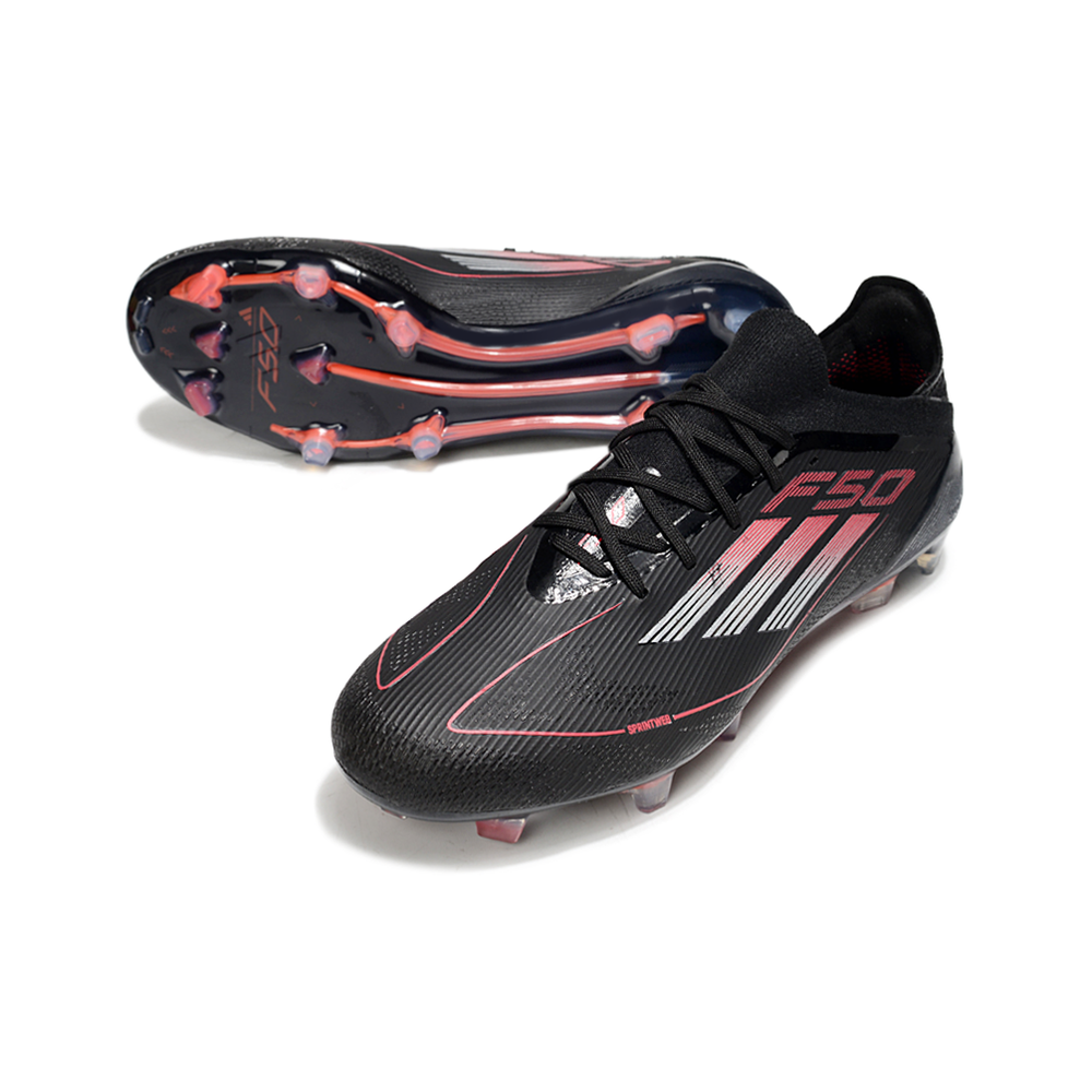 Chuteira Campo Adidas F50 FG Preto e Vermelho 