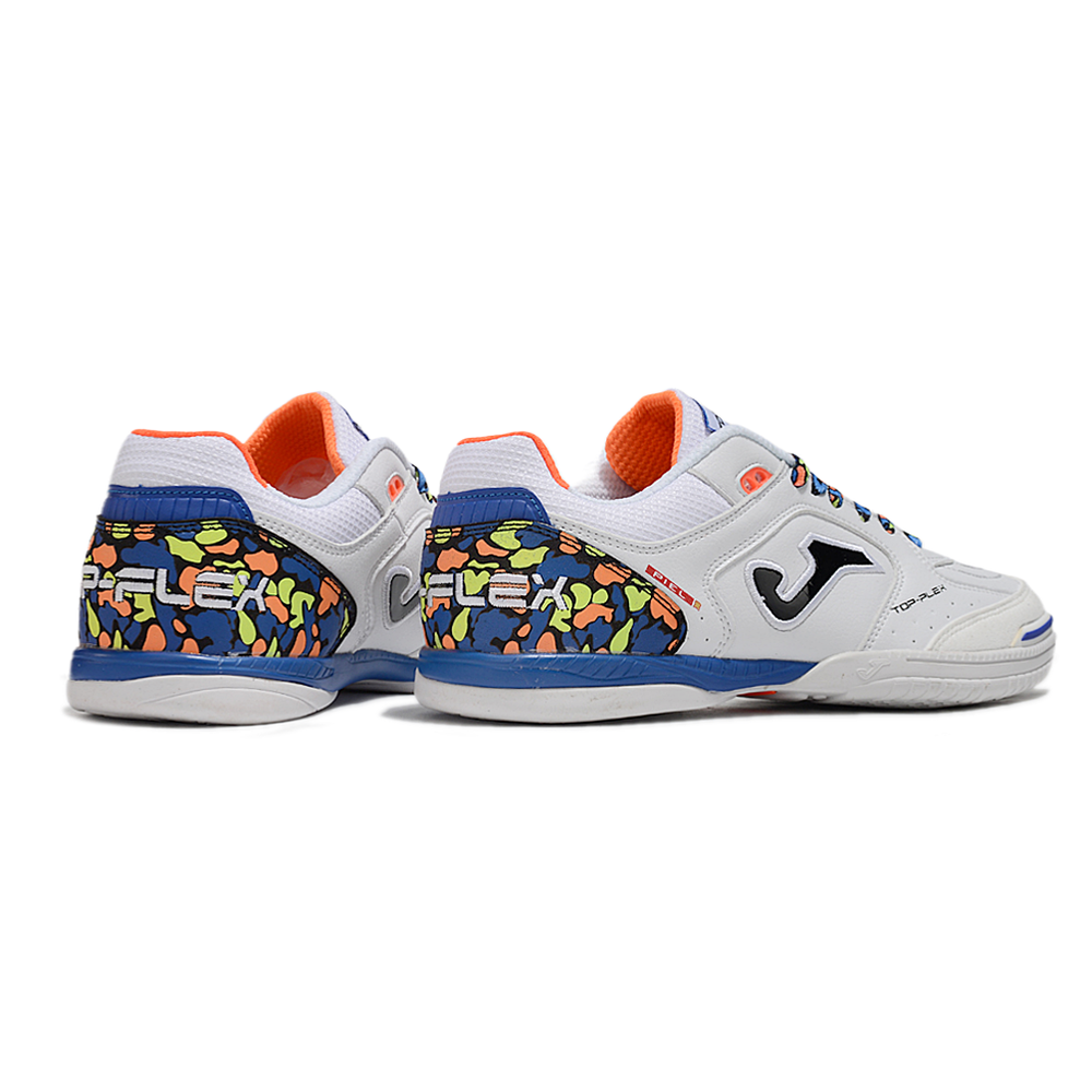 Chuteira Futsal Joma Top Flex Rebound IC Branca e Azul