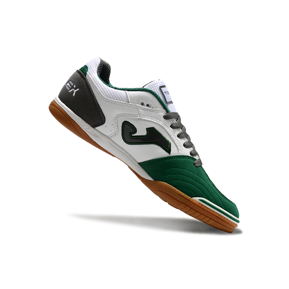 Chuteira Futsal Joma Top Flex Rebound IC Branca, Cinza e Verde