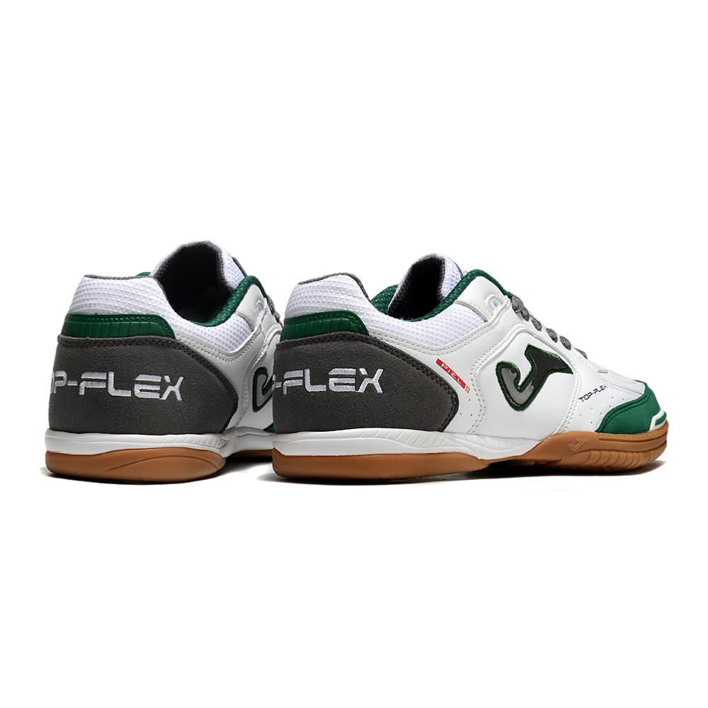 Chuteira Futsal Joma Top Flex Rebound IC Branca, Cinza e Verde