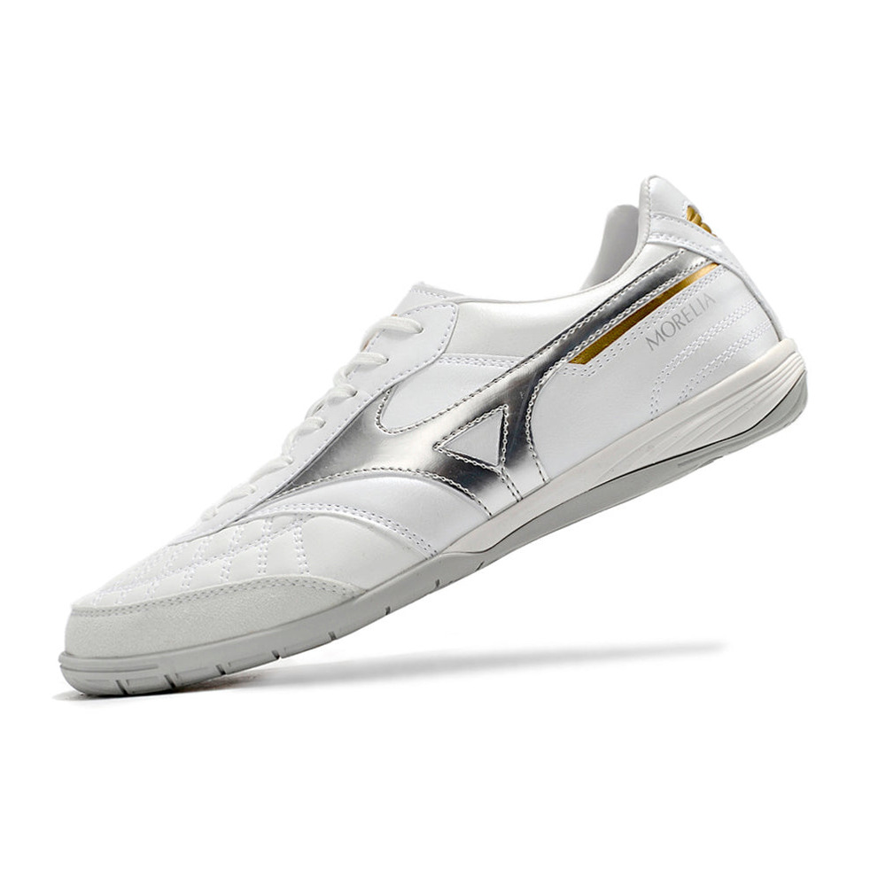 Chuteira Futsal Mizuno Morelia Sala IC Branca e Prata 
