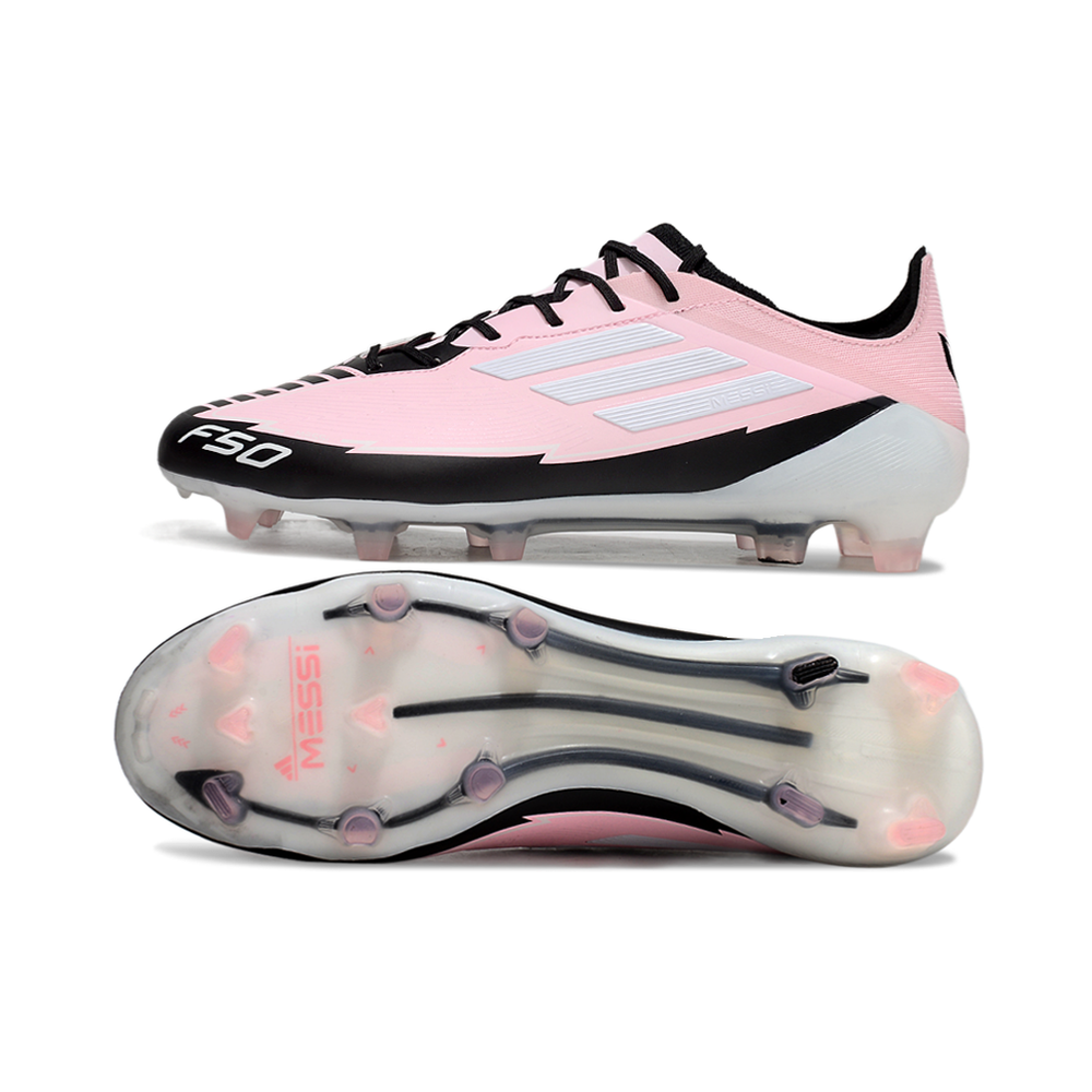 Chuteira Campo Adidas F50 FG Rosa e Branca