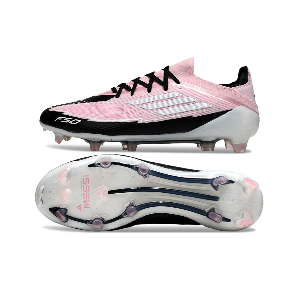 Chuteira Campo Adidas F50 FG Rosa e Preto 