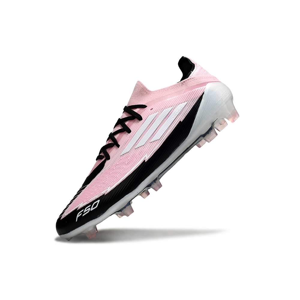 Chuteira Campo Adidas F50 FG Rosa e Preto 