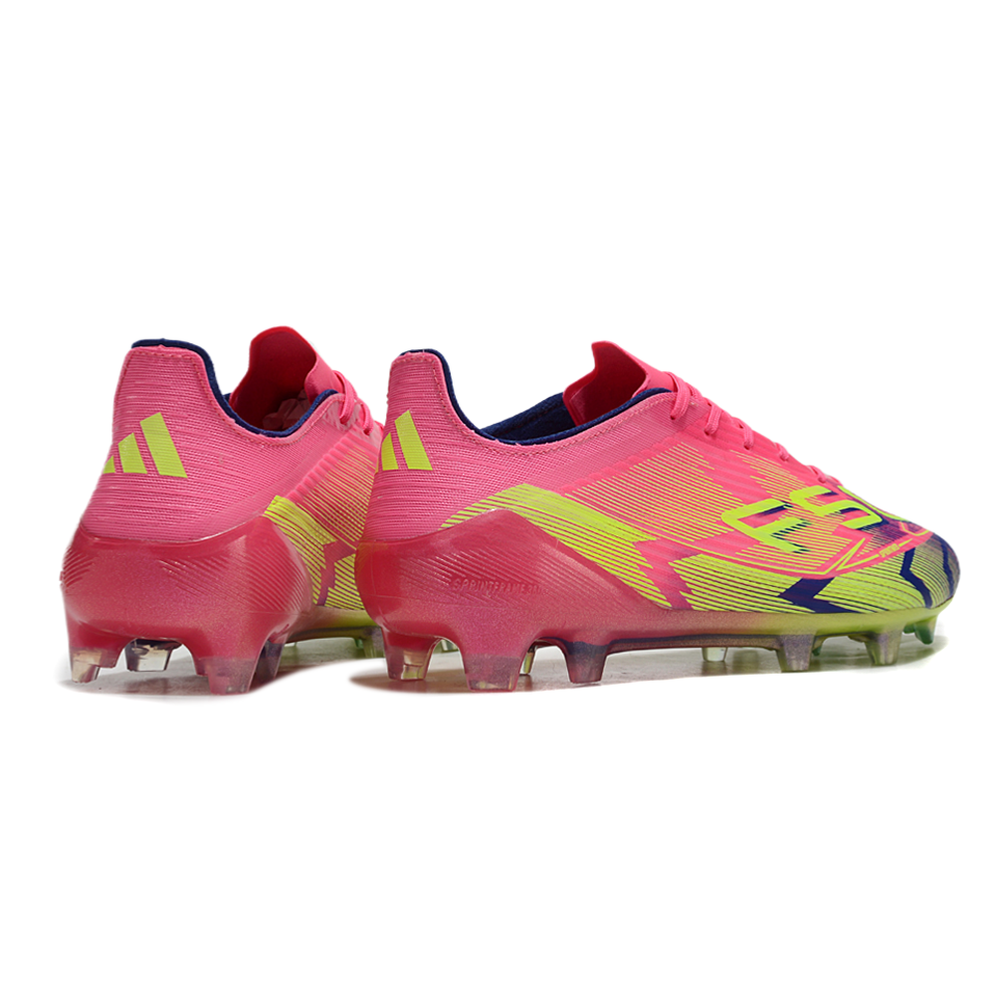 Chuteira Campo Adidas F50 FG Rosa, Azul e Verde
