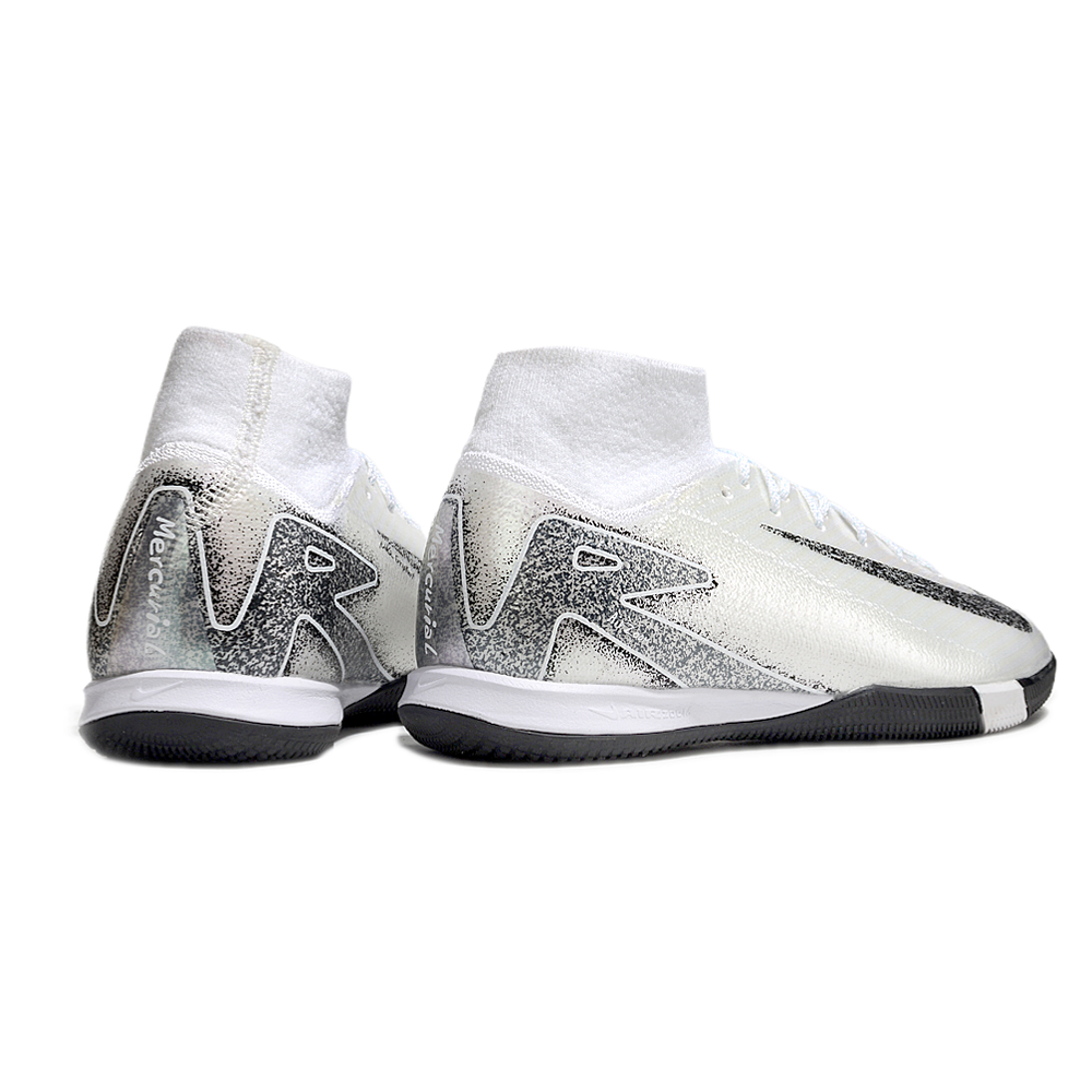 Chuteira Futsal Nike Air Zoom Mercurial Superfly 10 Elite IC Branca e Preta
