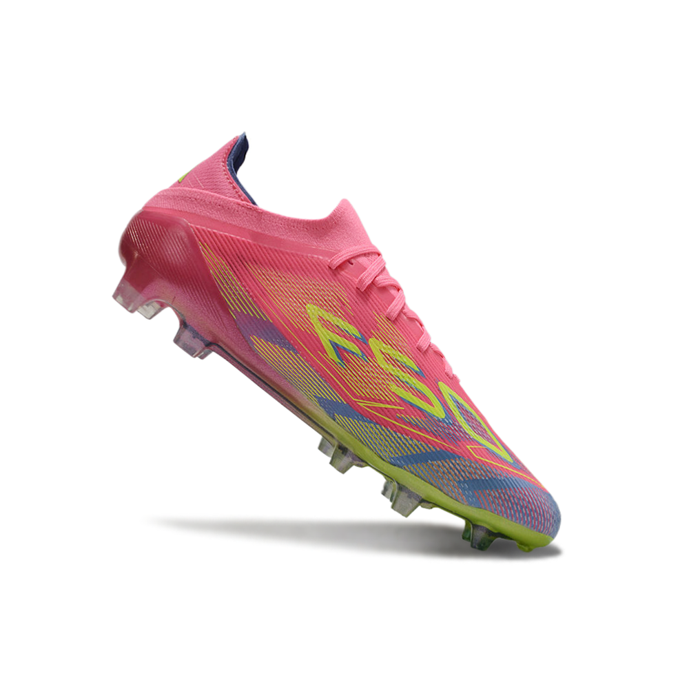 Chuteira Campo Adidas F50 FG Rosa, Verde e Azul