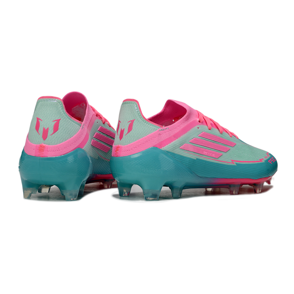 Chuteira Campo Adidas F50 FG Verde e Rosa 