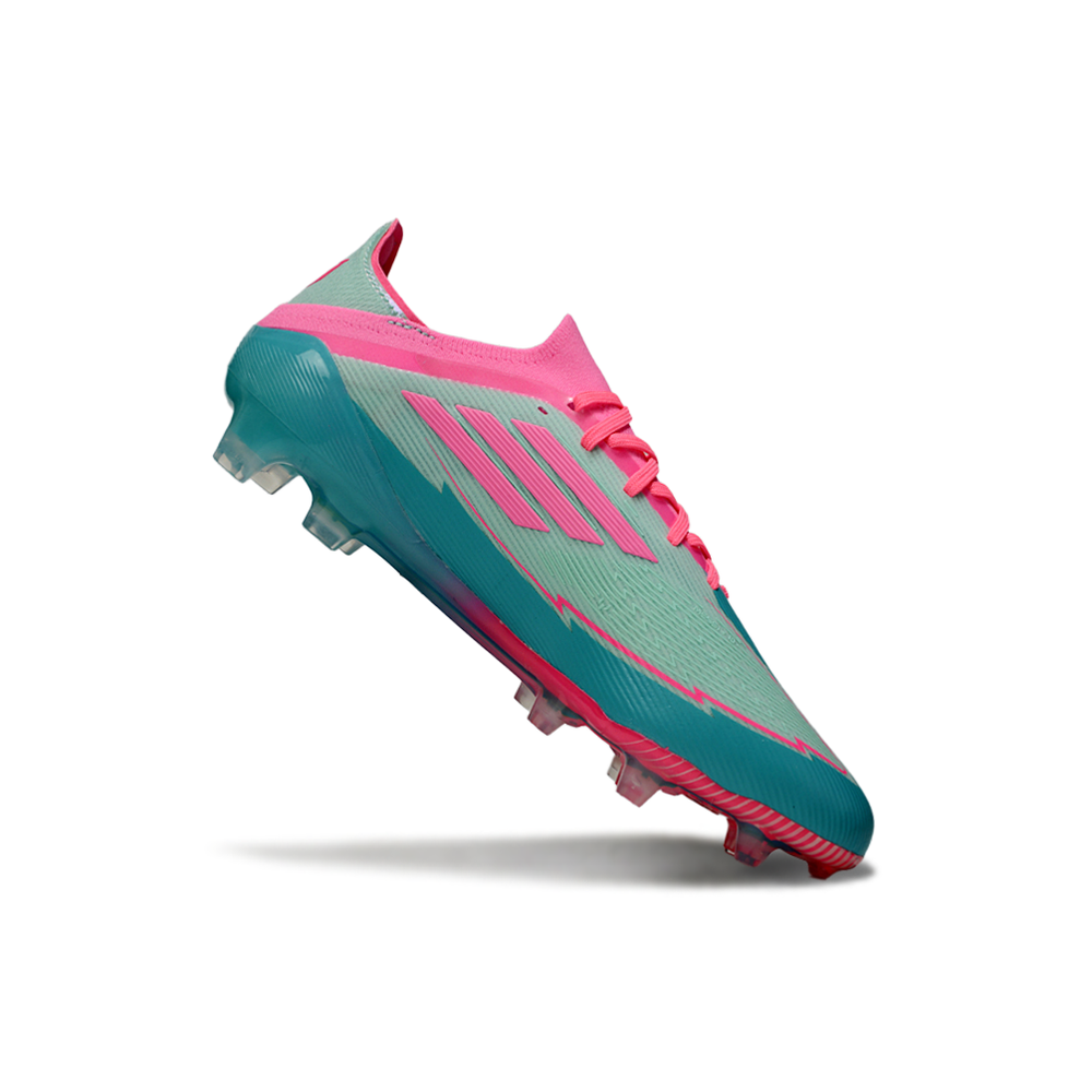 Chuteira Campo Adidas F50 FG Verde e Rosa 