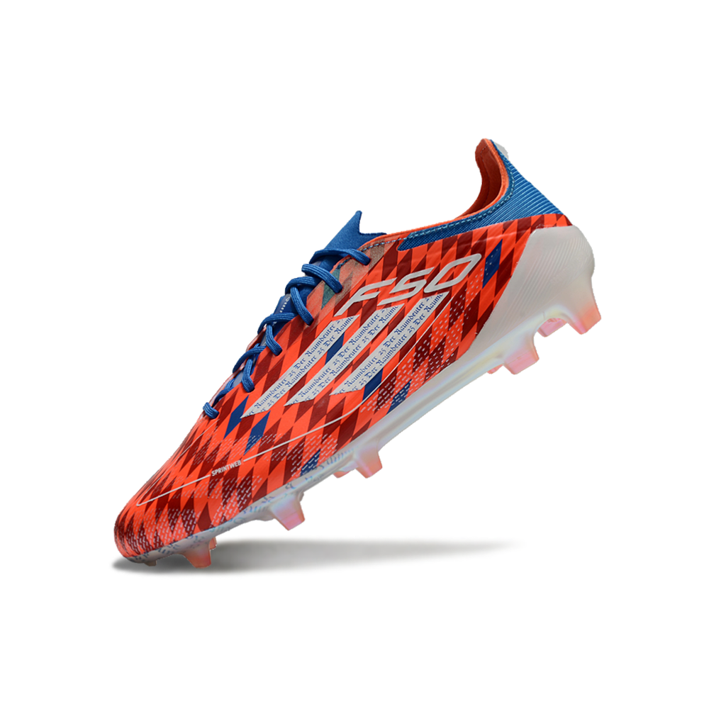 Chuteira Campo Adidas F50 FG Vermelha e Azul