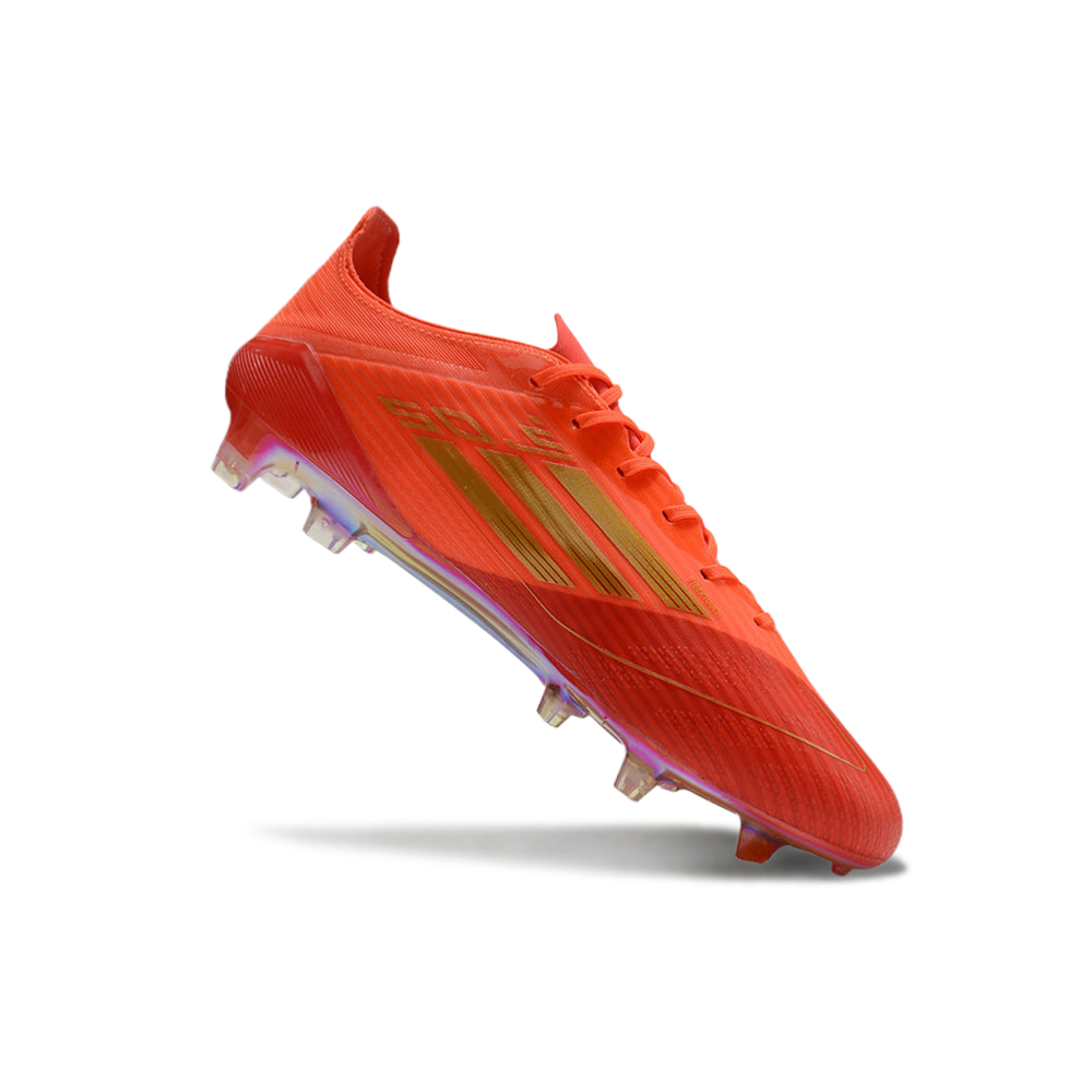 Chuteira Campo Adidas F50 FG Vermelha e Dourado