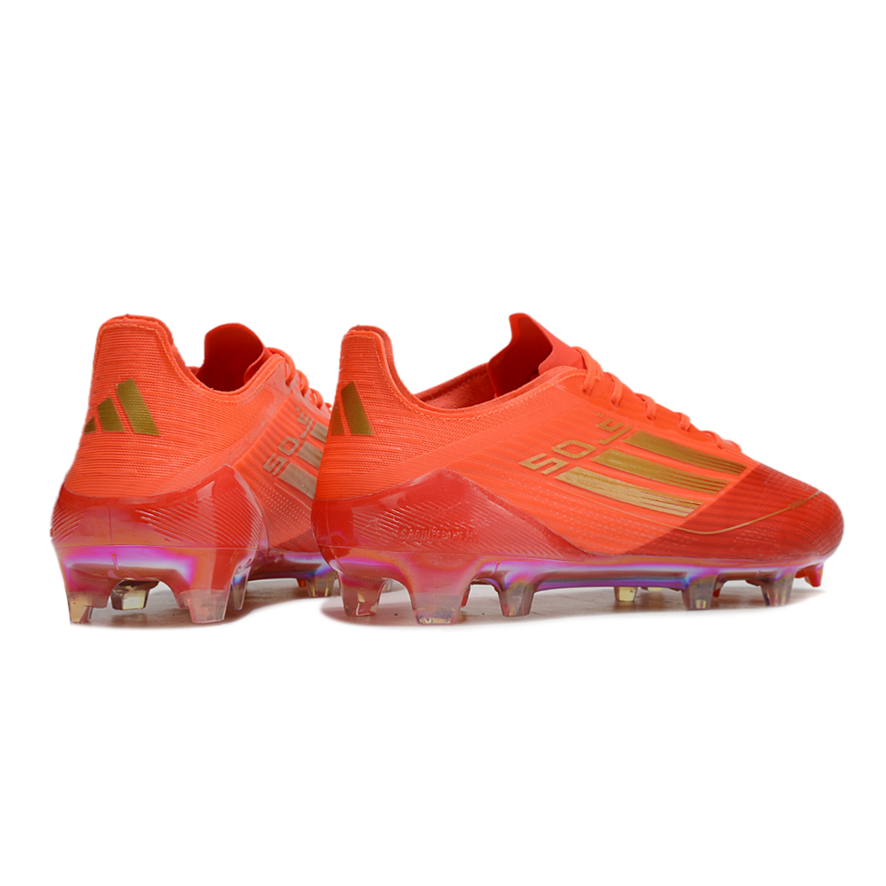 Chuteira Campo Adidas F50 FG Vermelha e Dourado
