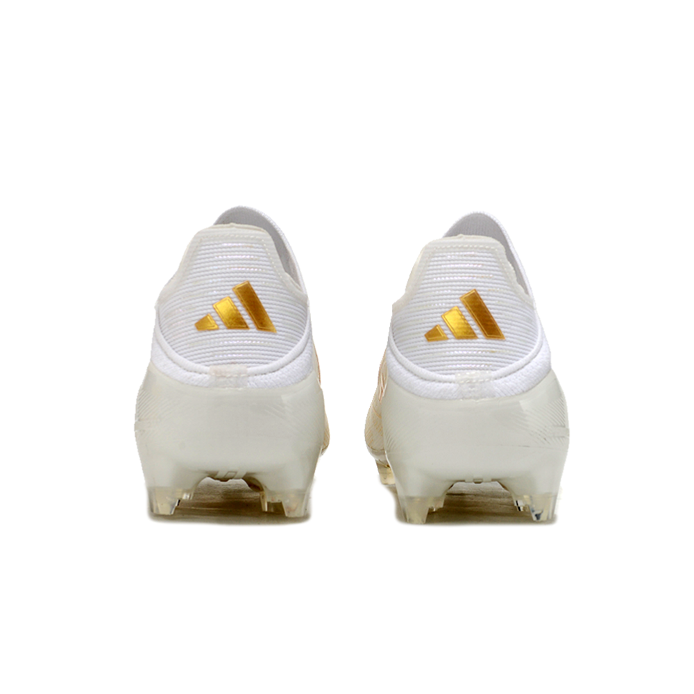 Chuteira Campo Adidas F50 LL FG Branca e Dourada 