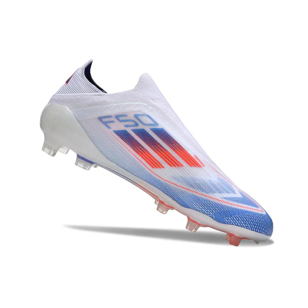 Chuteira Campo Adidas F50 LL FG Branca, Azul e Vermelha 