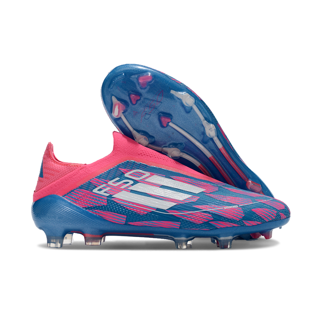 Chuteira Campo Adidas F50 LL FG Rosa, Azul e Branco 