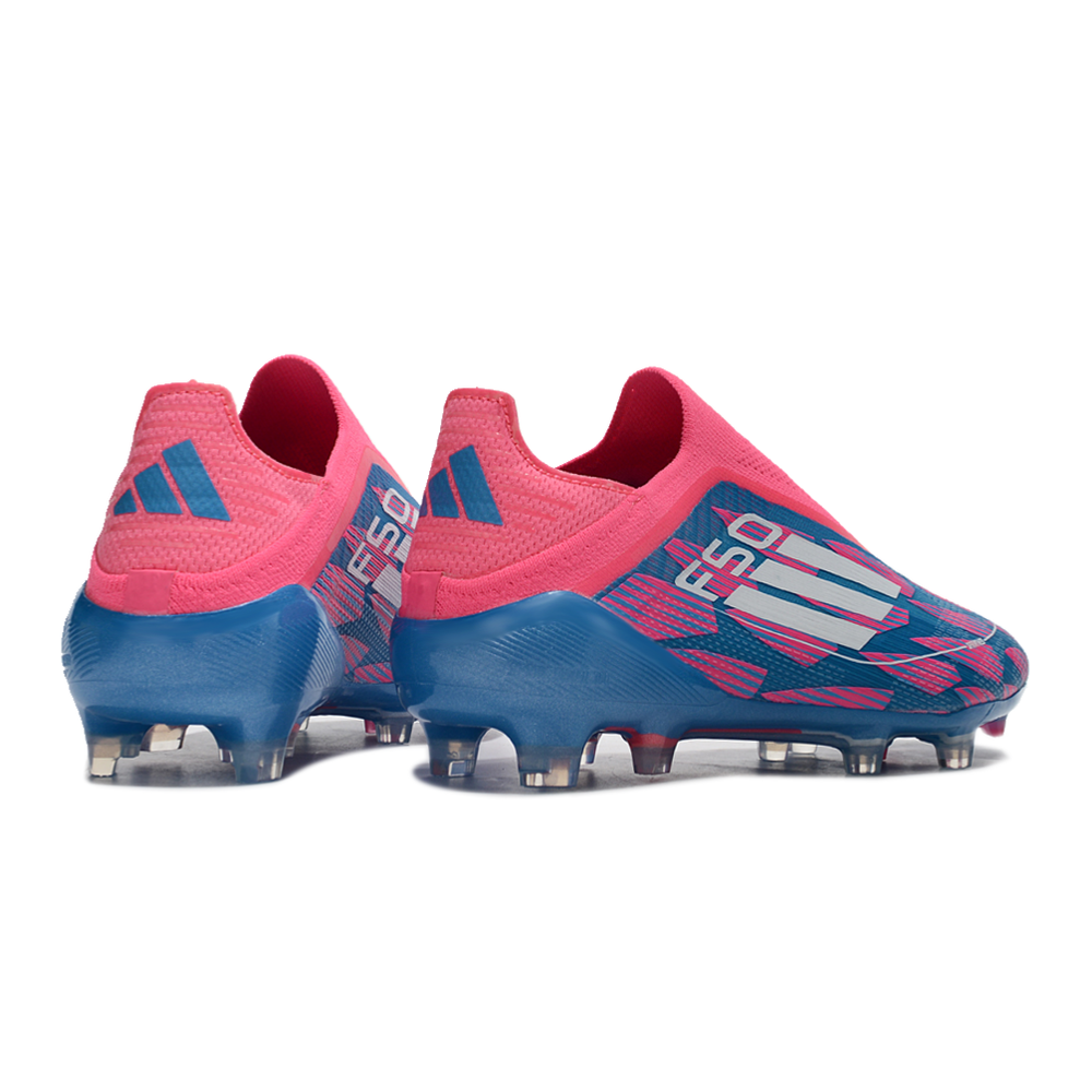 Chuteira Campo Adidas F50 LL FG Rosa, Azul e Branco 