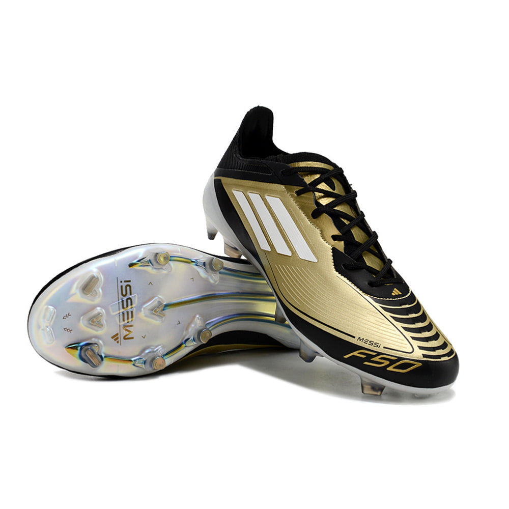 Chuteira Campo Adidas F50 Messi FG Preto e Dourado 
