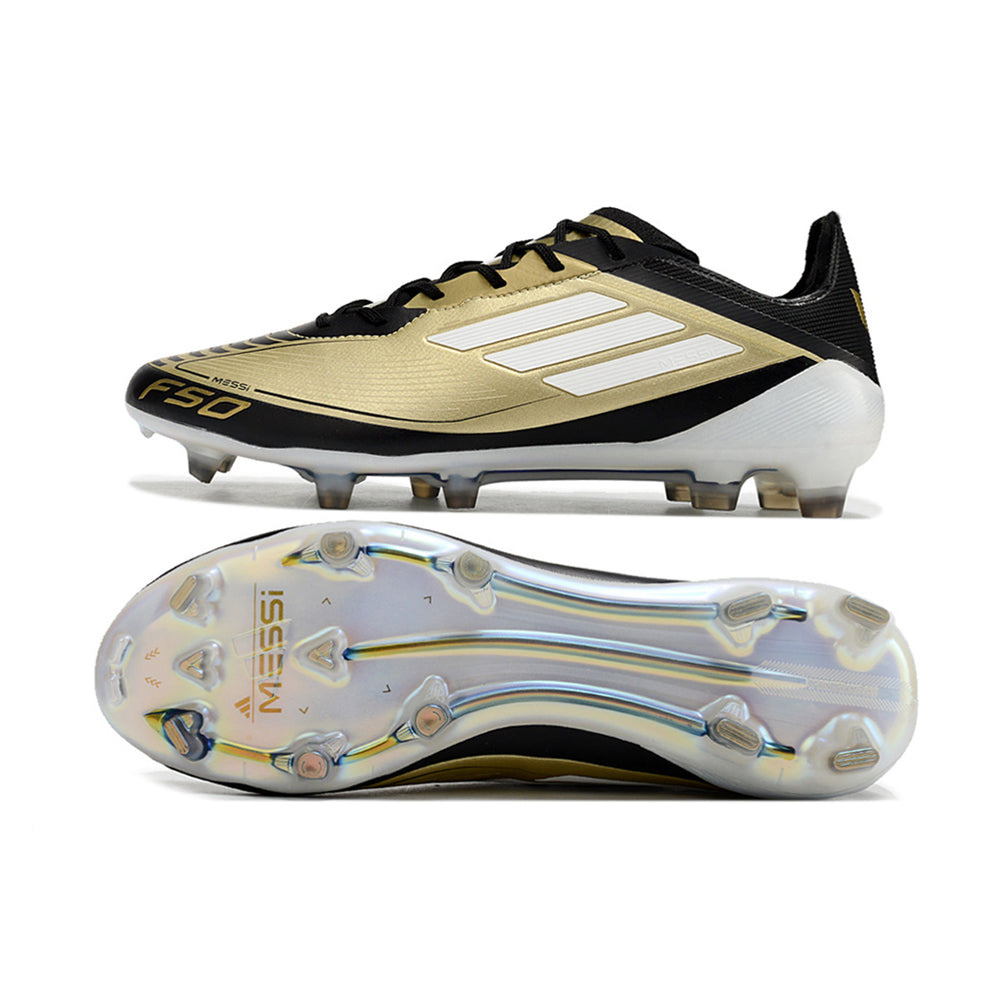 Chuteira Campo Adidas F50 Messi FG Preto e Dourado 