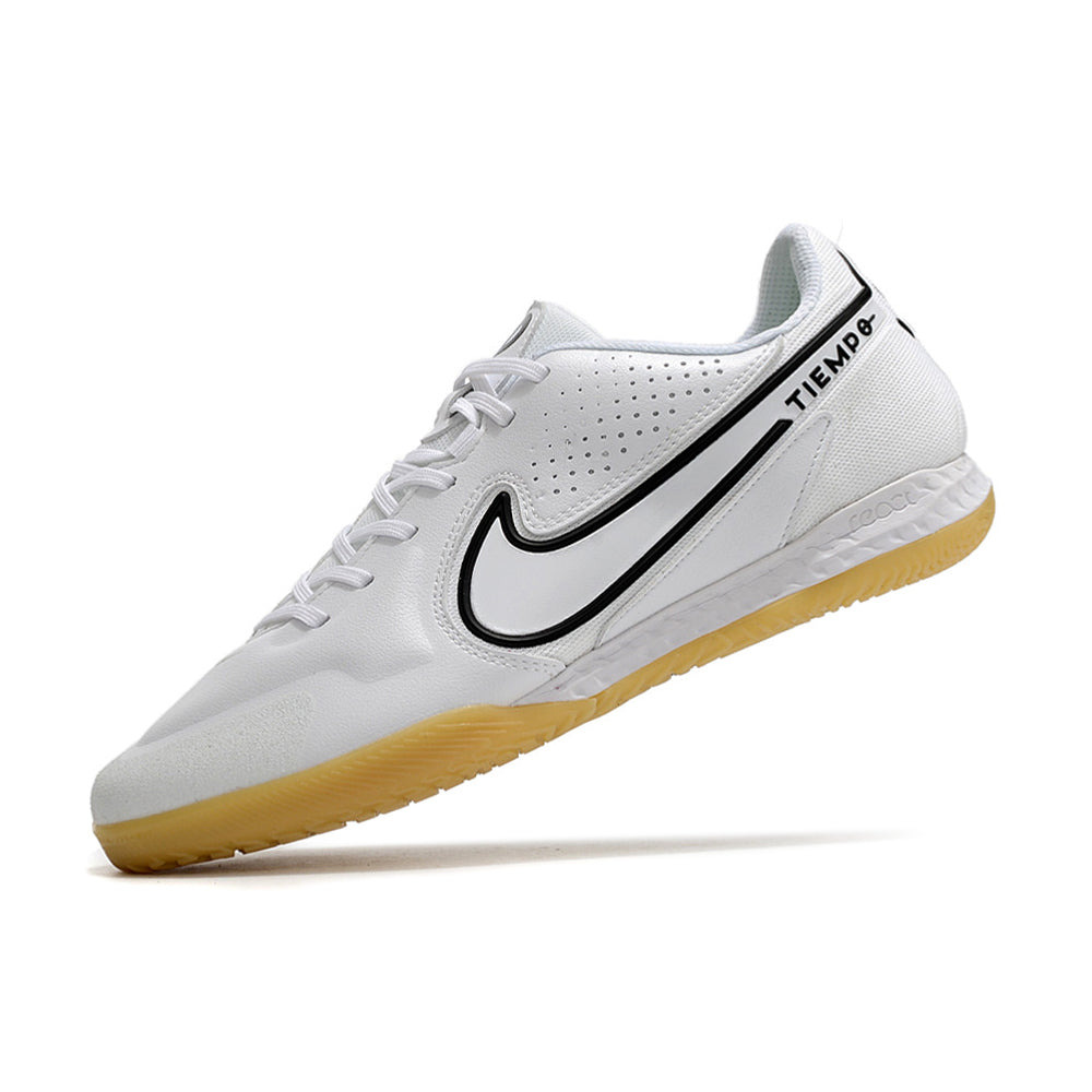 Chuteira Futsal Nike Tiempo Legend 9 Elite IC Branca e Preta